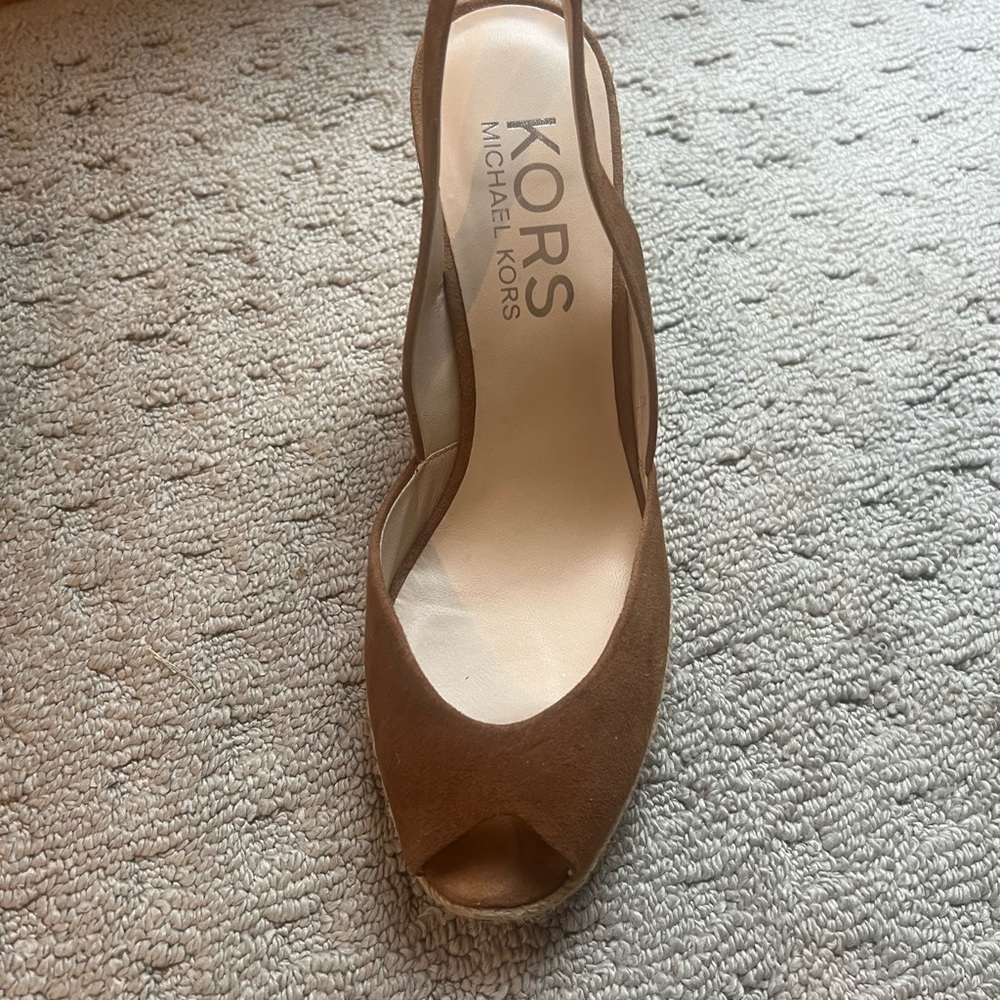 Michael Kors Brown Suede Slingback Heels